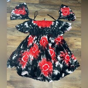 🖤 Just From Bali Tie-Dye Off-Shoulder Dress - Free Size 🖤
